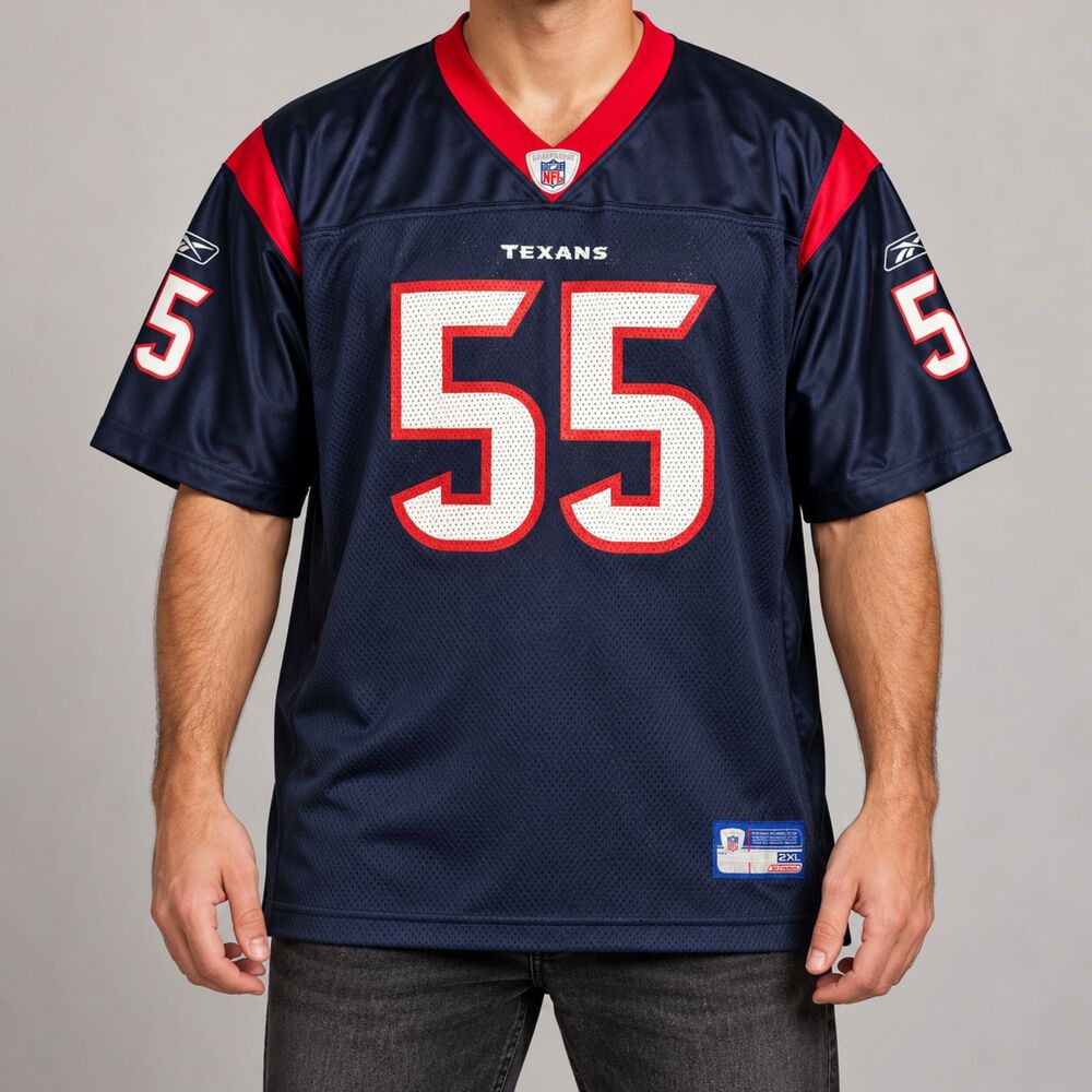 Vintage Y2K Houston Texans Jamie Sharper #55 Reebok Football Jersey Mens 2XL NFL